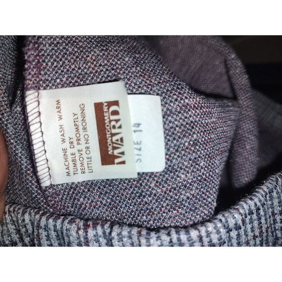 70's Vintage 3PC Red, Black, White & Grey Plaid Polyester Suit  Montgomery Ward - Picture 10 of 13